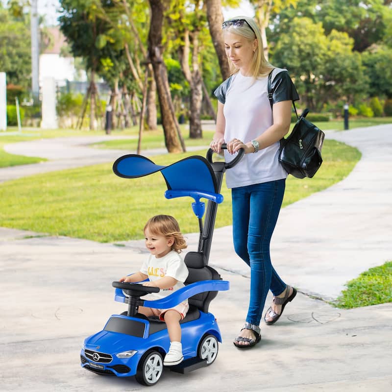 Costway Kids Ride on Push Car Mercedes-Benz Licensed 3-in-1 Sliding