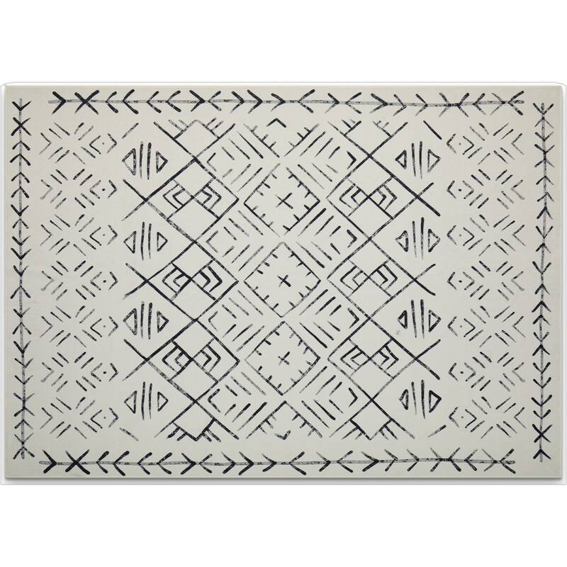 HomeRoots Abstract Geometric Casual Rectangle Area Rug