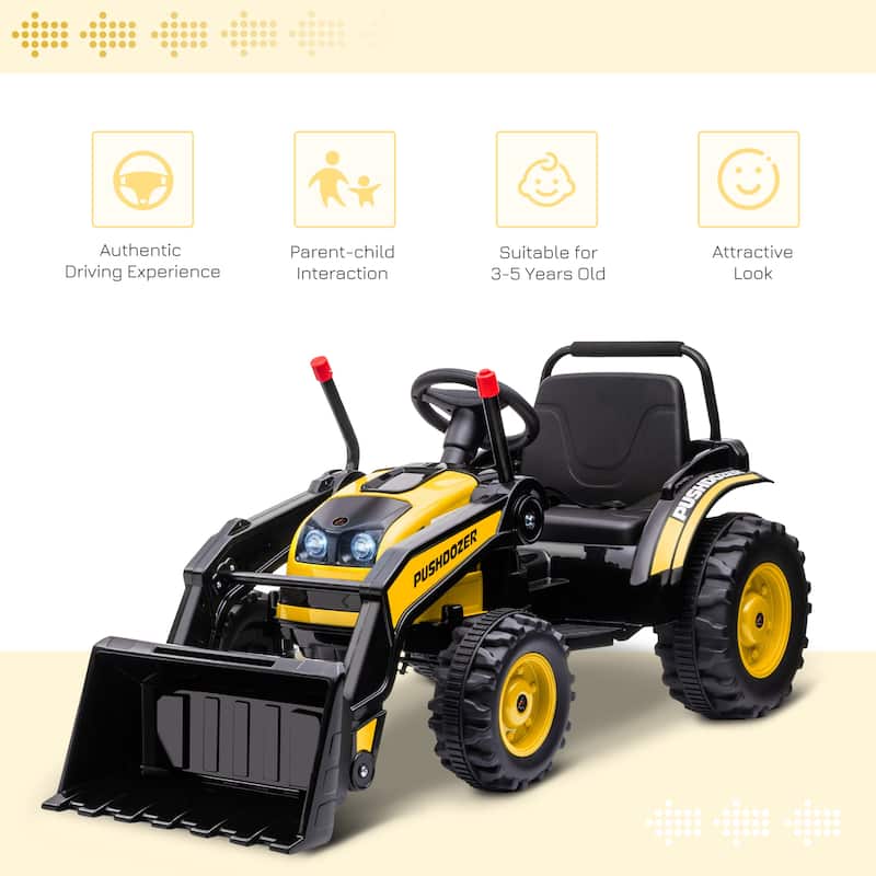 6V Kids Ride on Excavator, Bulldozer, Electric Construction Vehicle, Battery Powered Truck with Adjustable Bucket