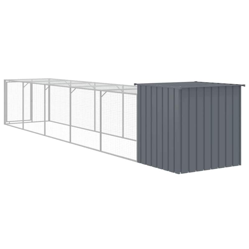 vidaXL Chicken Cage with Run Light Gray/Anthracite multisize Galvanized Steel