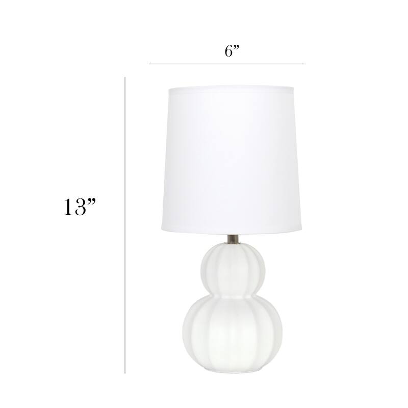 Stacked Double Gourd Ceramic Table Lamp with Tapered Shade - 12.5" - Off White