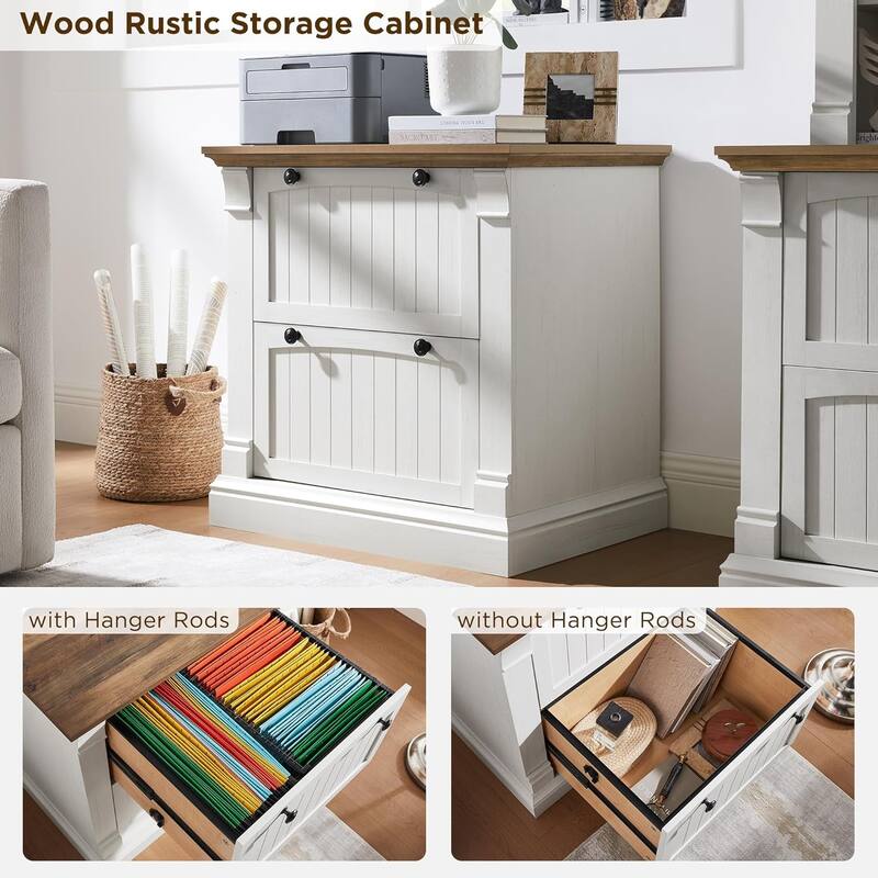 Farmhouse File Cabinet, Wood Lateral Filing Cabinet, Storage Cabinet