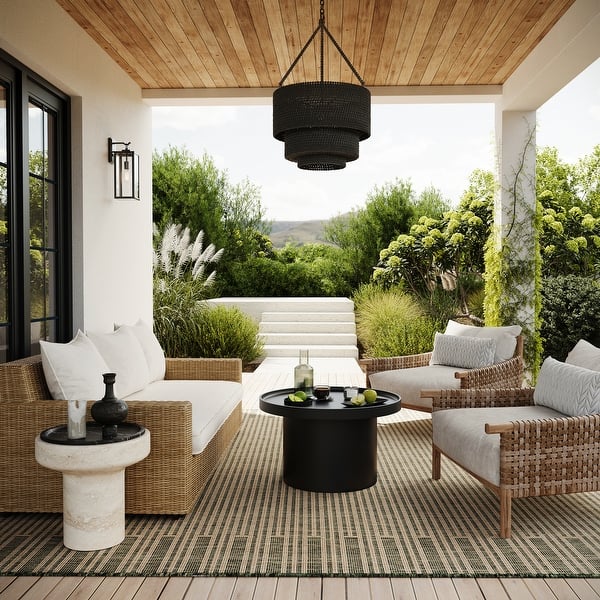 slide 2 of 8, Nuloom Debrin Striped Indoor/Outdoor Area Rug 6'7" x 9' - Green