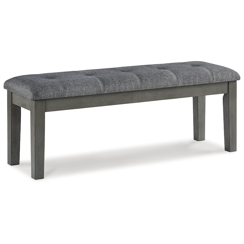 Hallanden Gray 50" Tufted Upholstered Dining Room Bench - 50"W x 17"D x 19"H