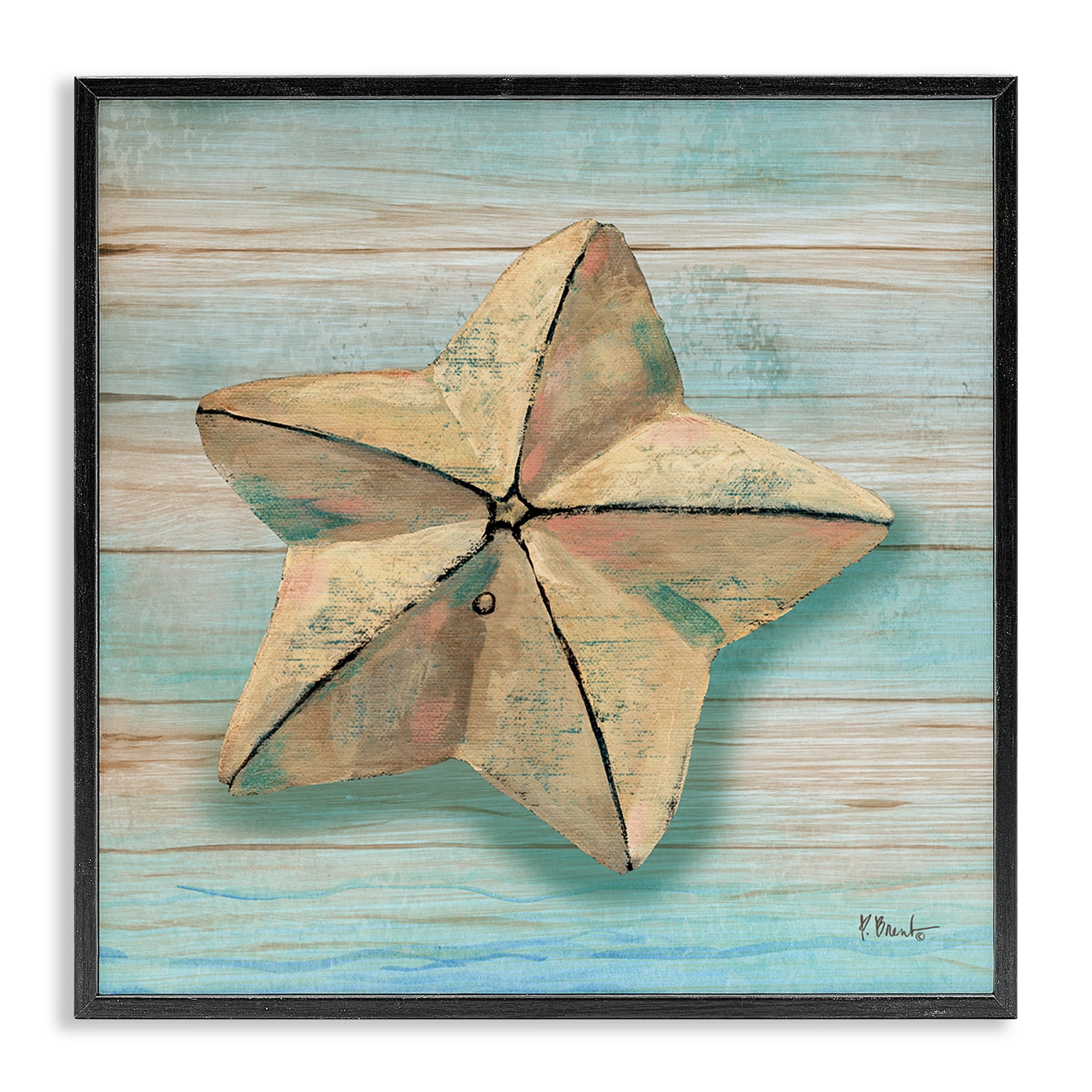 Stupell Rustic Coast Teak Framed Giclee Art Design By Paul Brent