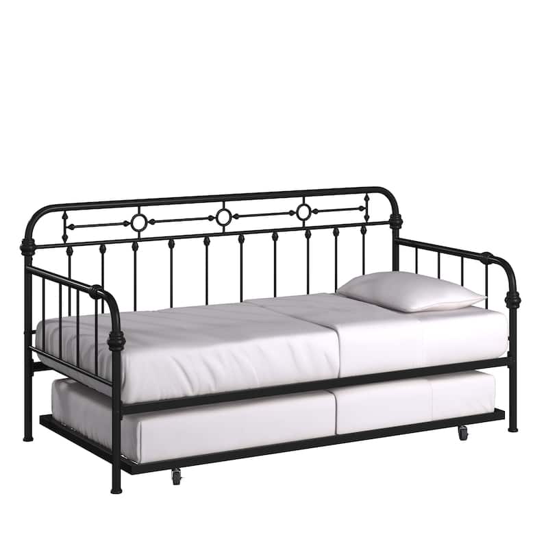 Darren Antique Dark Bronze Metal Daybed with Trundle by iNSPIRE Q Classic