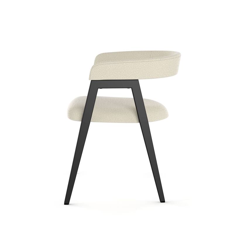 Amisco Caris Upholstered Dining Chair with Arms and Metal Legs