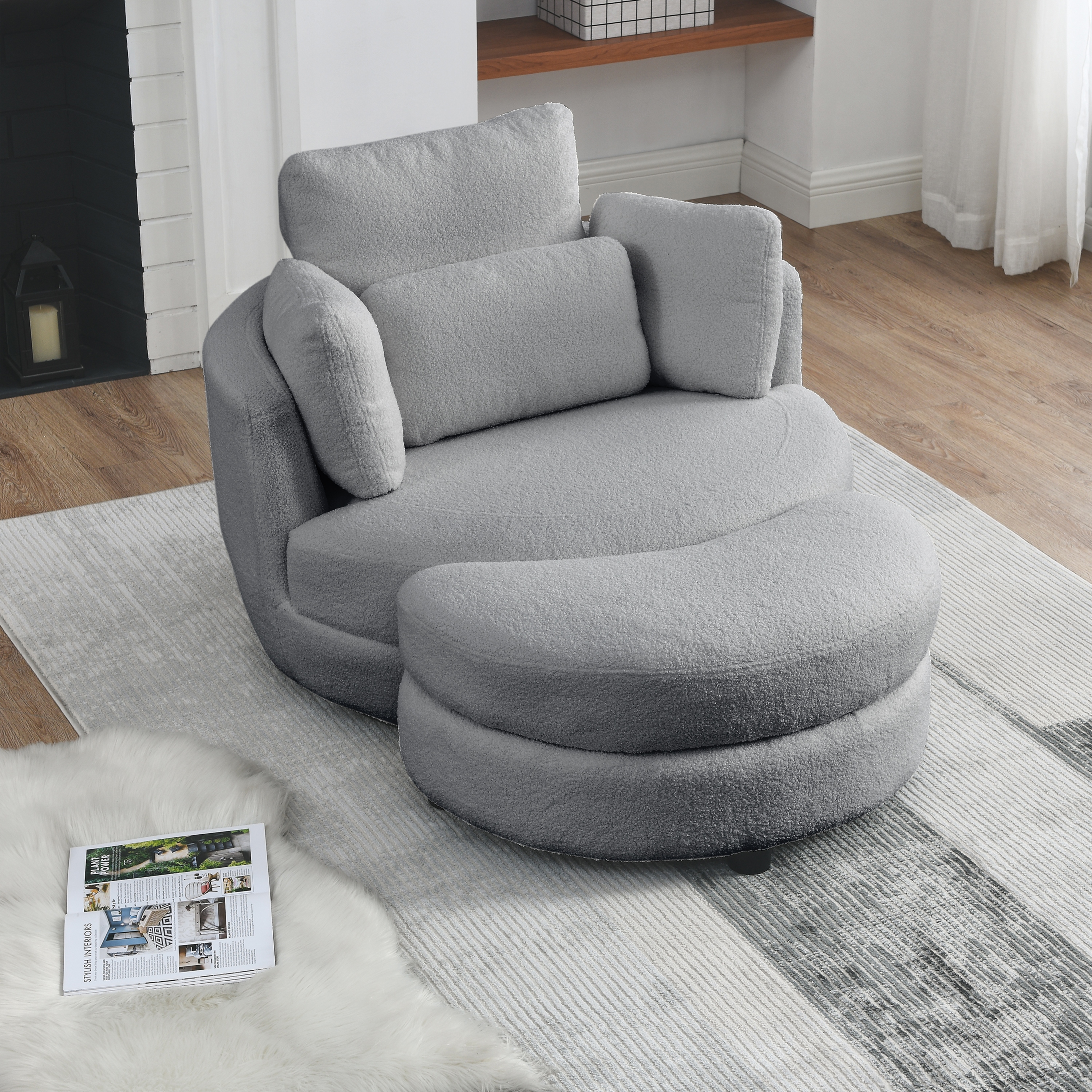 Large ottoman chair sales