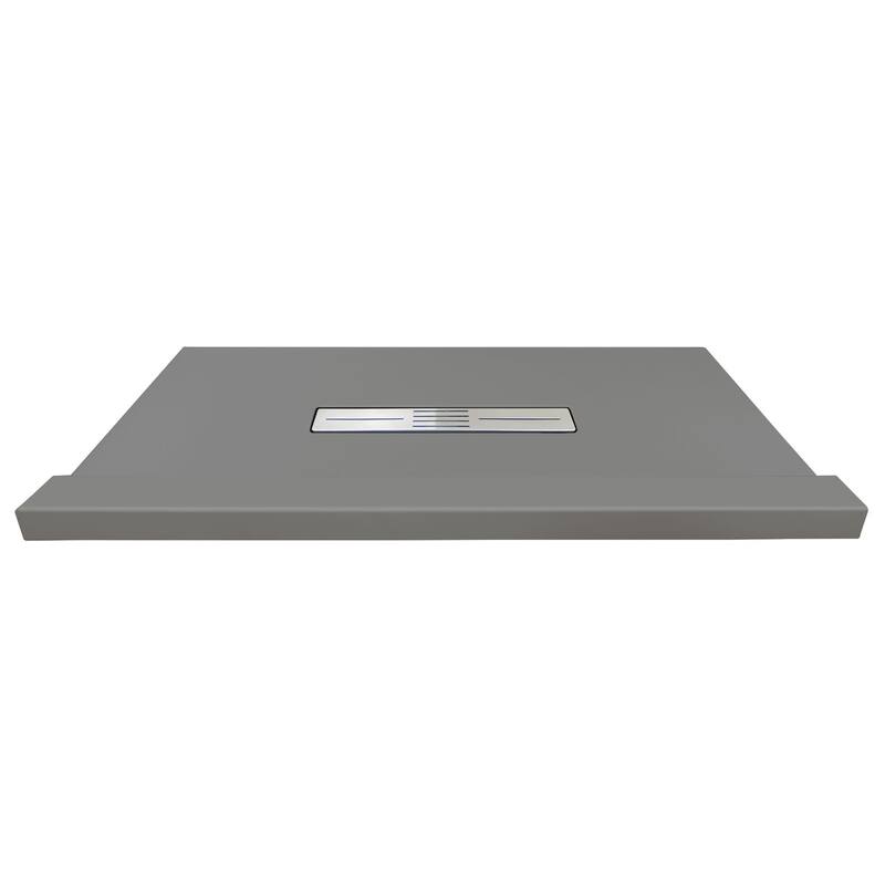 Transolid FZST6642C 64-7/8" x 42-1/2" Rectangular Shower Base with - Dark Grey