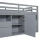 preview thumbnail 13 of 12, Twin Size Loft Bed with 4 Drawers, Underneath Cabinet, and Shelves for Space-Saving, Grey