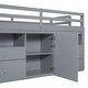 preview thumbnail 22 of 32, Twin Size Loft Bed with Underneath Cabinet and Shelves, Wood Storage Bed Frame with 4 Drawers, for Kids Teens