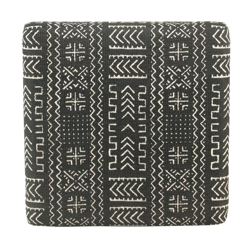 Porch & Den Birchaire Onyx Upholstered Metal Ottoman