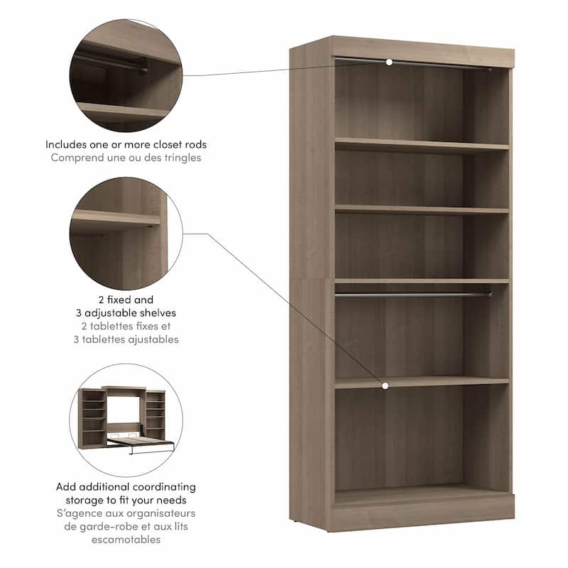 Pur 36W Closet Organizer, Home Organization Wardrobe by Bestar