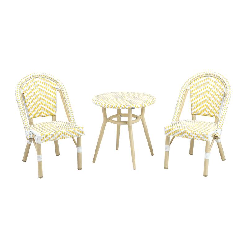 Contemporary Aluminum 3-piece Kid's Patio Outdoor Table and Chair Set by Furniture of America