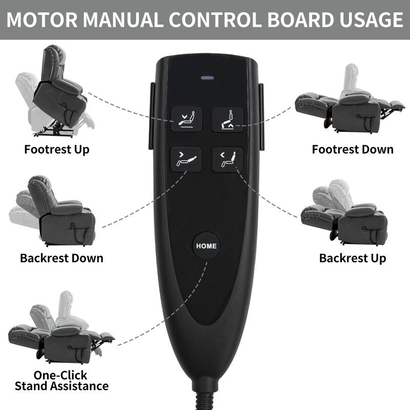 Leatheraire Dual Motor Power Lift Recliner Chair Sofa, Heavy Duty 8-Point Vibration Massage and Lumbar Heating Recliner Chair