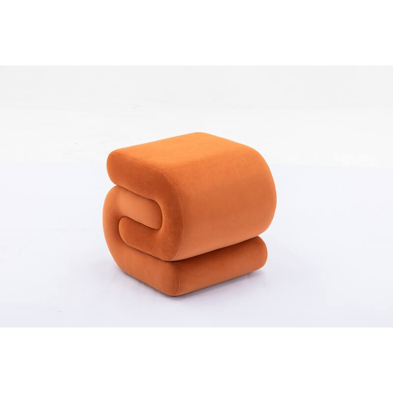Sshape Velvet Fabric Ottoman Makeup Stool Footstool,