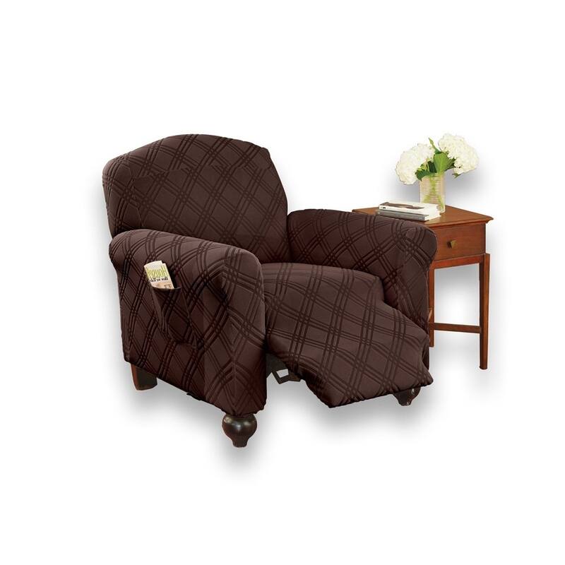 Double Diamond Stretch Furniture Cover - Jumbo Recliner