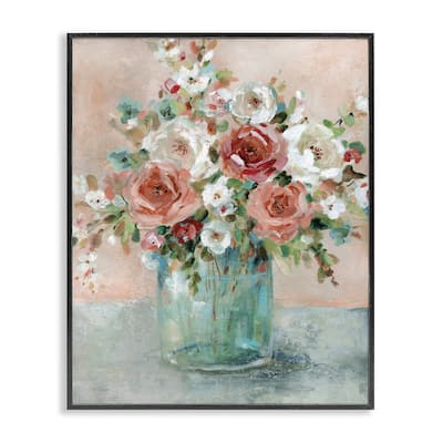 Stupell Red & White Roses Framed Giclee Art Design By Carol Robinson