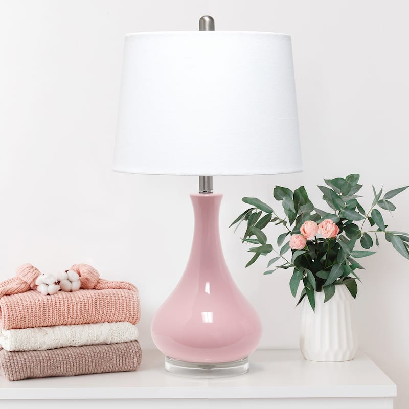 Lalia Home Droplet Table Lamp with Fabric Shade