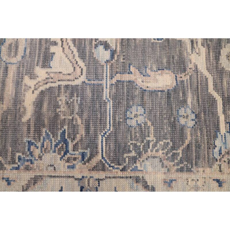 ECARPETGALLERY Hand-knotted Modern Oushak Dark Grey Wool Rug - 8'0 x 10'3