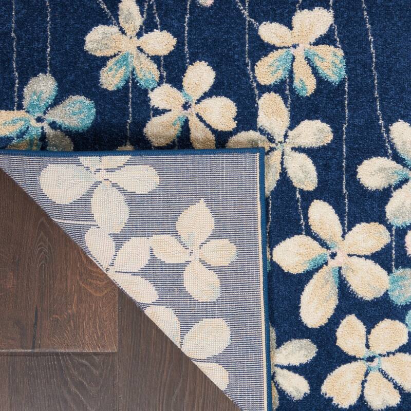 Hili Power Loomed Floral Traditional Stain Resistant Area Rug By HomeRoots - 142' X '106' X '0.5