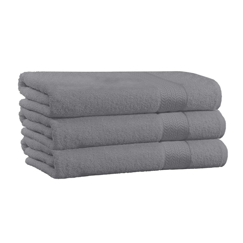 Set of 3 Super Soft & High Quality Bath Towels 54" L x 27" W - Gray