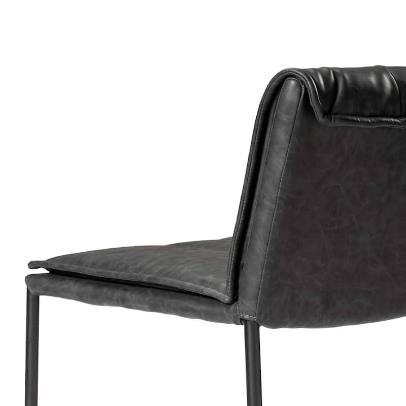 Maven Lane Gerard Bar Metal & Vegan Leather Kitchen Dining Stool