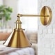 preview thumbnail 1 of 12, Industrial Brass Wall Sconce with Metal Cone Shade 1-Light