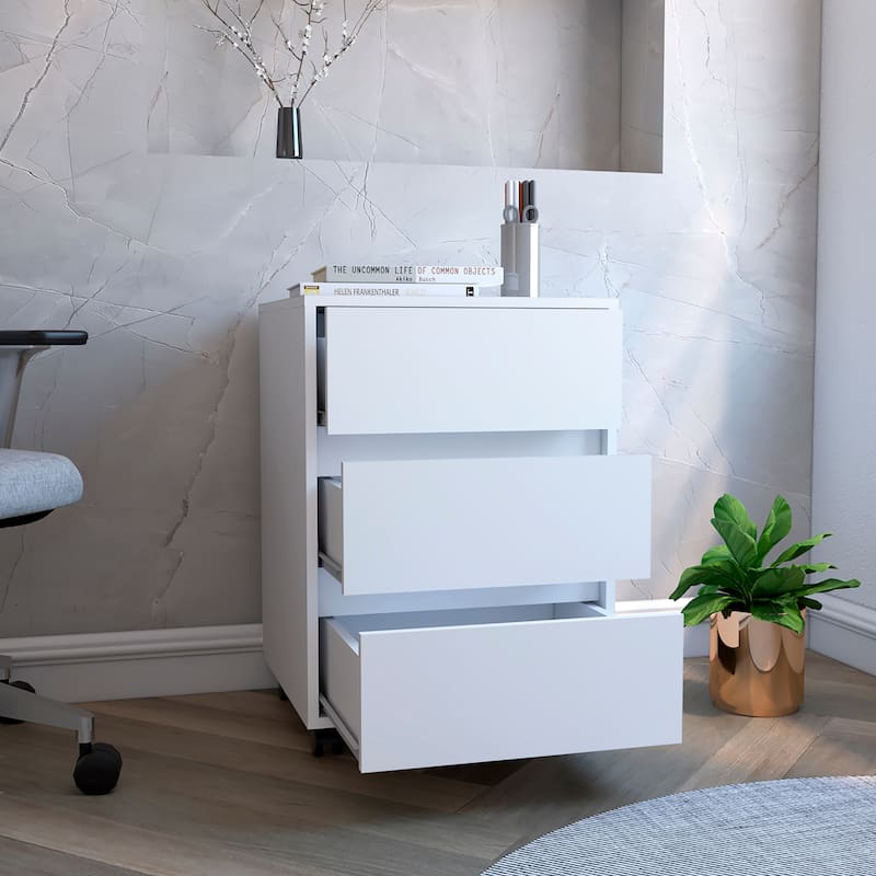 Three Drawers Filing Cabinet And Roller Blade Glide