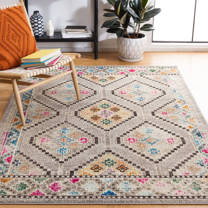 SAFAVIEH Madison Janell Boho Chic Rug - 3' x 5' - Grey/Beige