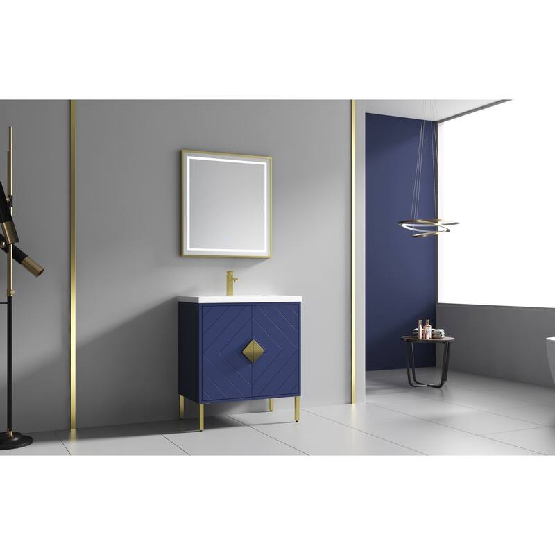 30" Tennant Brand Modern Style Navy Blue Eileen Bathroom Sink Vanity