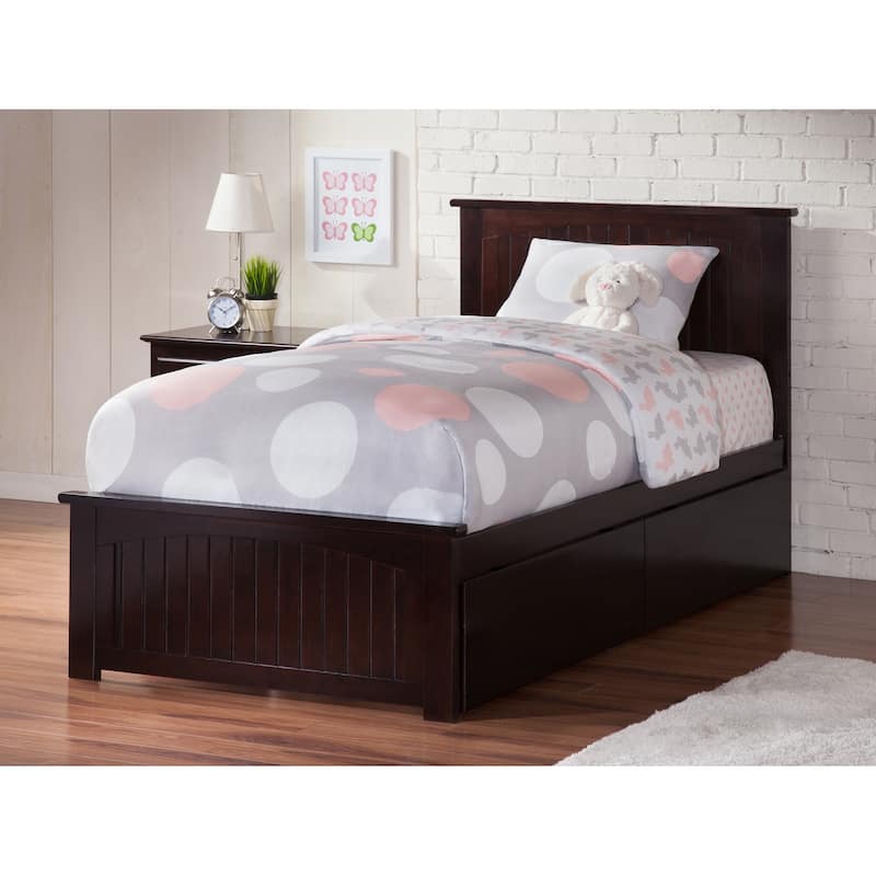 Twin Platform Bed with Drawers - Classic Comfort Bed Frame, White Finish, Underbed Storage