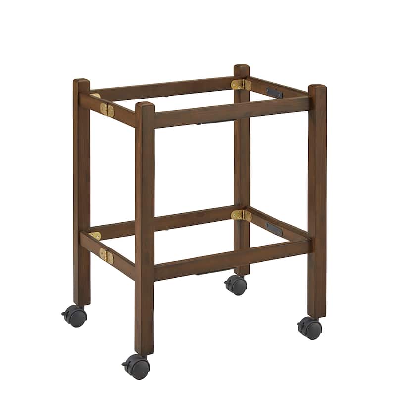 Dolores Wood Finish Folding Bar Cart with Two Detachable Trays by iNSPIRE Q Modern