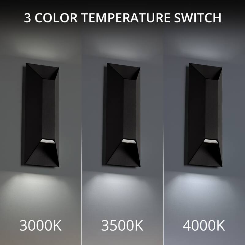 Maglev 10in LED Indoor or Outdoor Wall Light 3-CCT 3000K-3500K-4000K Set to 3000K