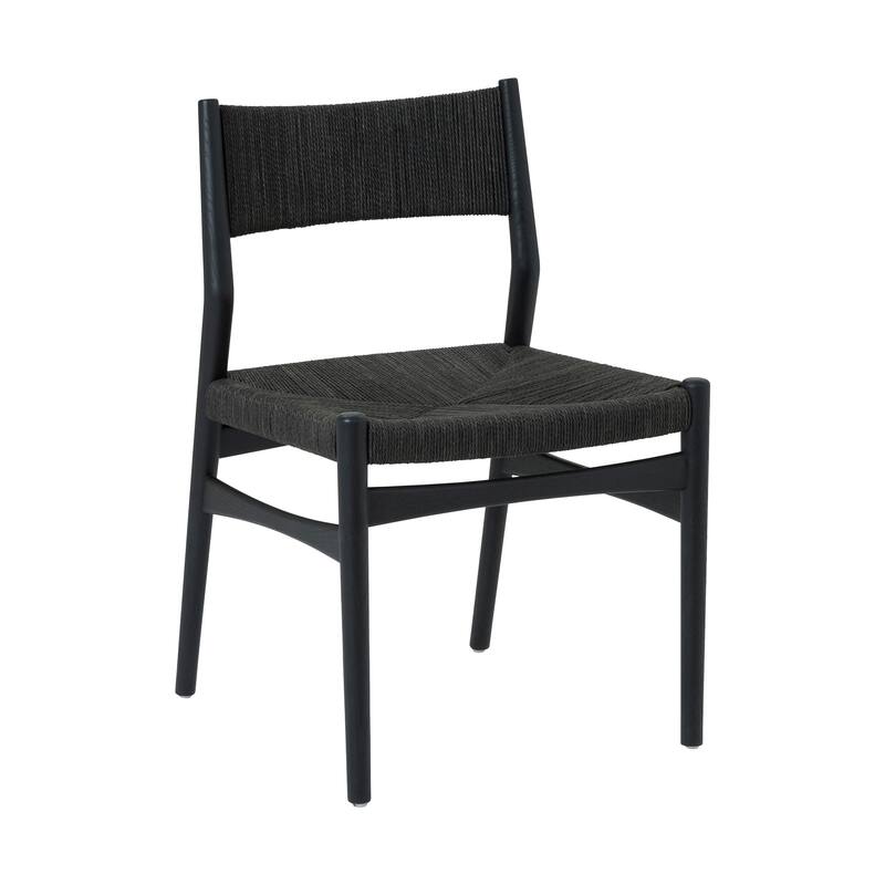 Pasadena Erie 6 Piece Round Dining Set with Buffet and Paper Cord Chairs