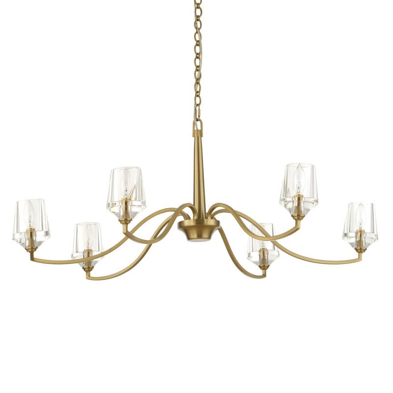 Uttermost Barcelona 6 Light Brass Chandelier - 40.25"W x 40.25"D x 15.5"H