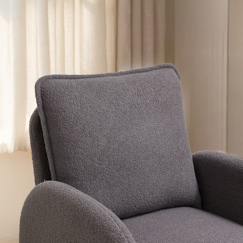 Modern Sherpa Upholstered Accent Chair, Comfortable Living Room Armchair