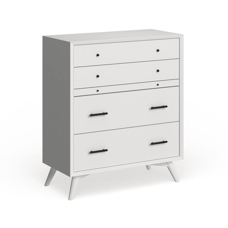 Mid-century 4-drawer Chest - White