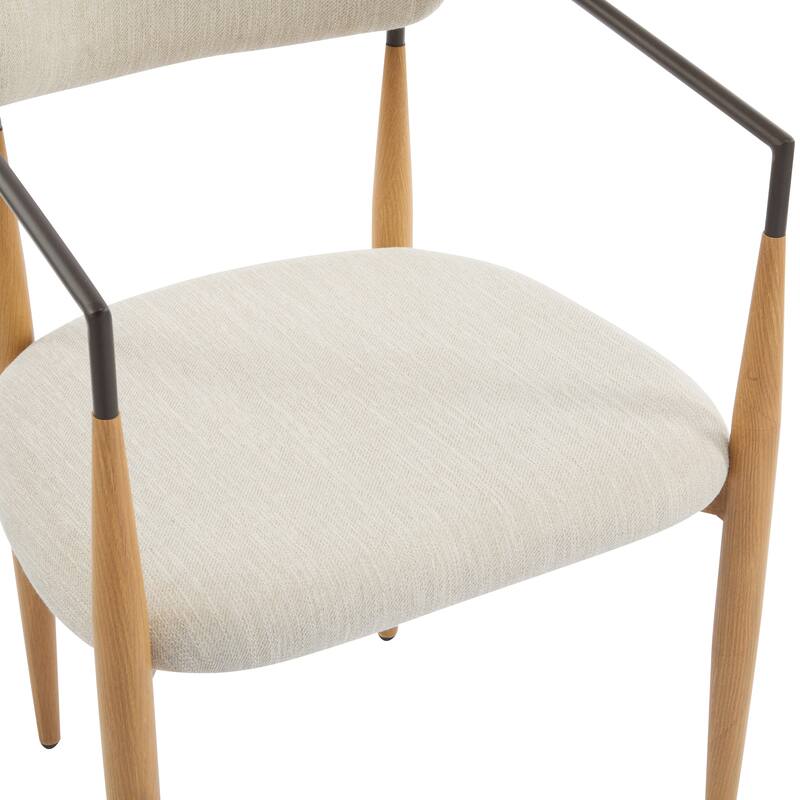 Modern Industrial Elmore Upholstered Dining Chairs (Set of 2) with Iron Frame by Christopher Knight Home