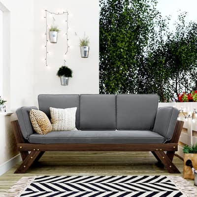 Outdoor Adjustable Sofa Chaise Lounge with Cushions