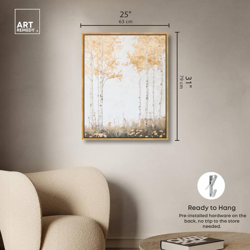 Pale Birch Reverie Canvas by Art Remedy