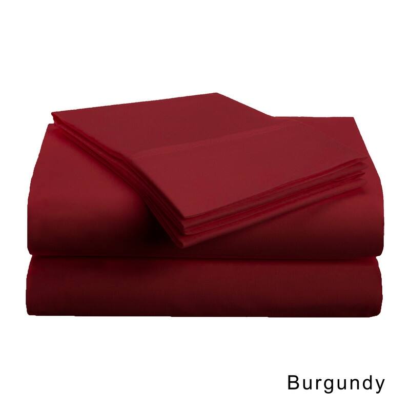 Superior Brushed Microfiber Solid Deep Pocket Sheet Set - Full - Burgundy