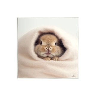 Stupell Baby Bunny in Blanket Wall Plaque Art Design by Roozbeh