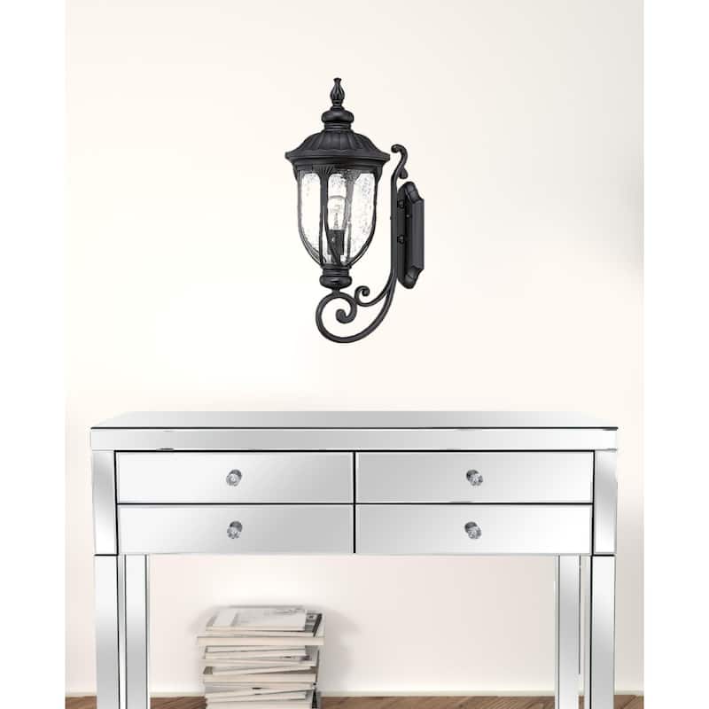 Aluminum XL Outdoor Wall Lantern Light with Seeded Glass Hardwired - 11.5” x 9” x 22.5” (D x W x H)