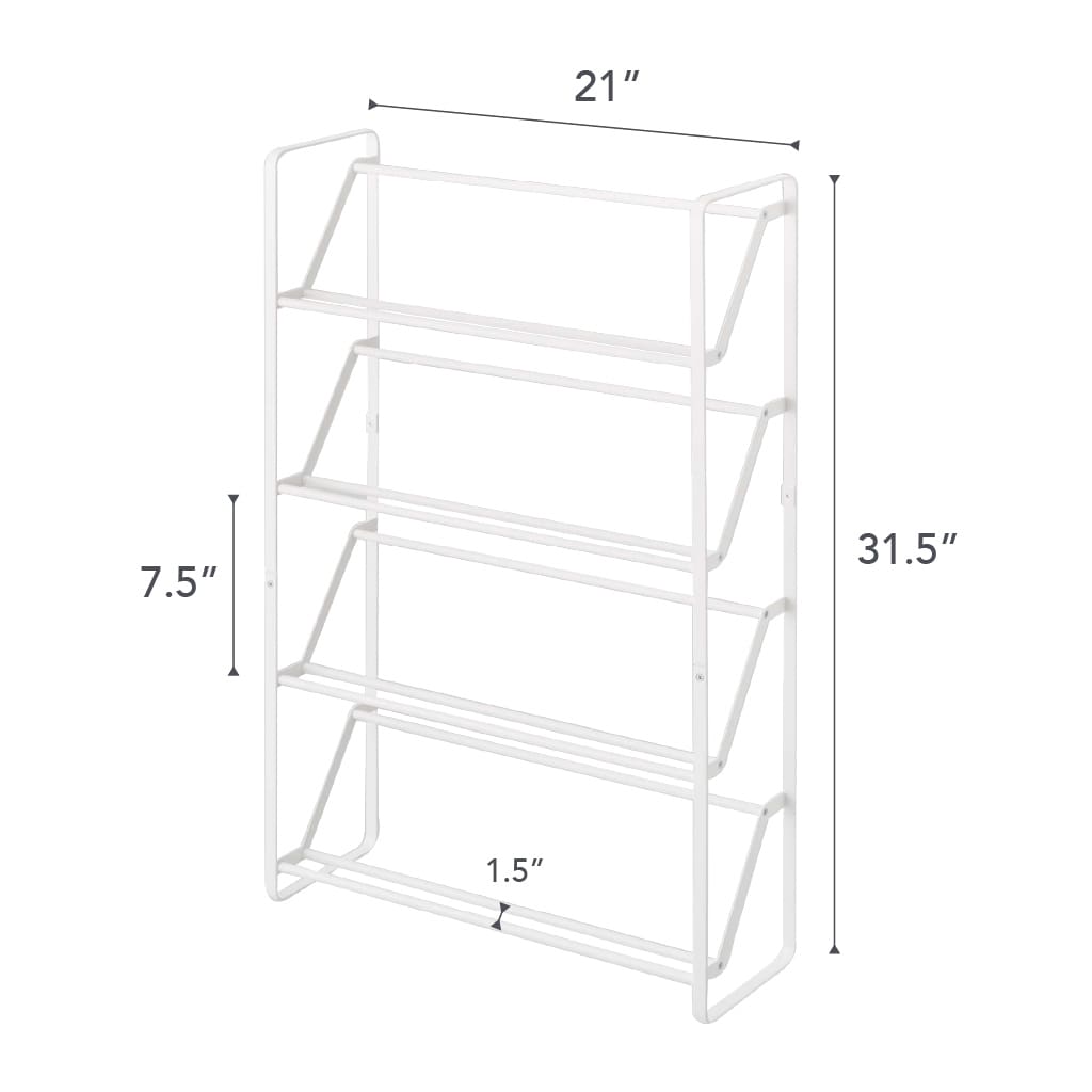 【むさし】SIDE BY SIDE / Shoe Rack Gaston Yamazaki Home Slim Shoe Rack, Steel, Holds 8 to 12 shoes, Holds