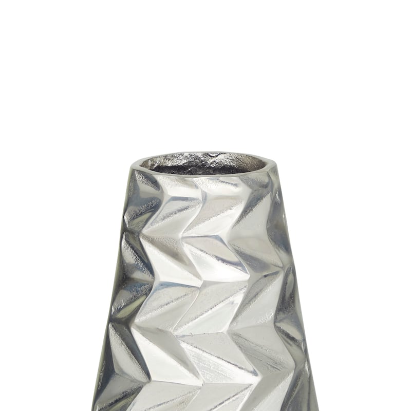 Modern Aluminum Metal Geometric Vase (Set of 2) - Silver, Gold, Black