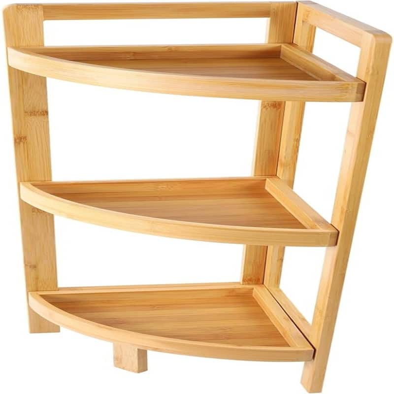 3-Tier Bamboo Corner Shelf