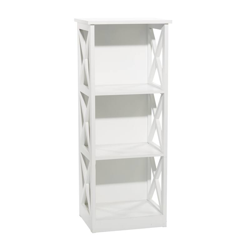 White Wooden 4 Shelves Shelving Unit