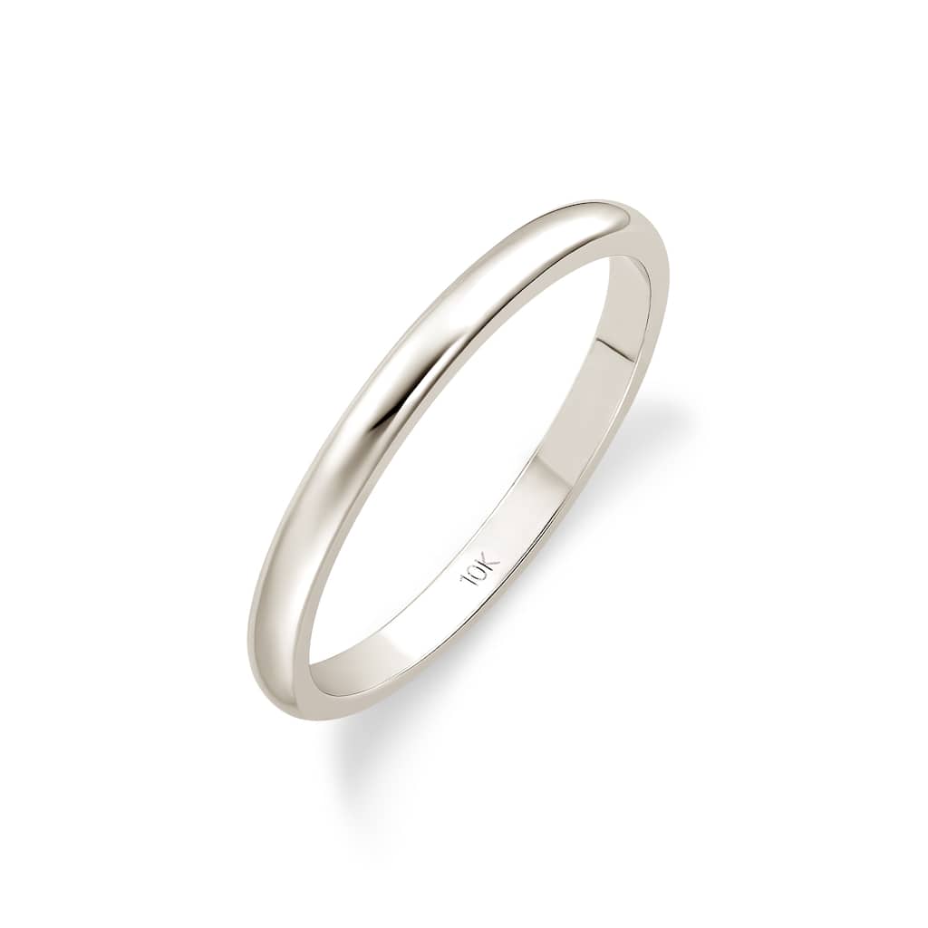 Clover White Gold High-Polish Classic Wedding Band 2-3mm