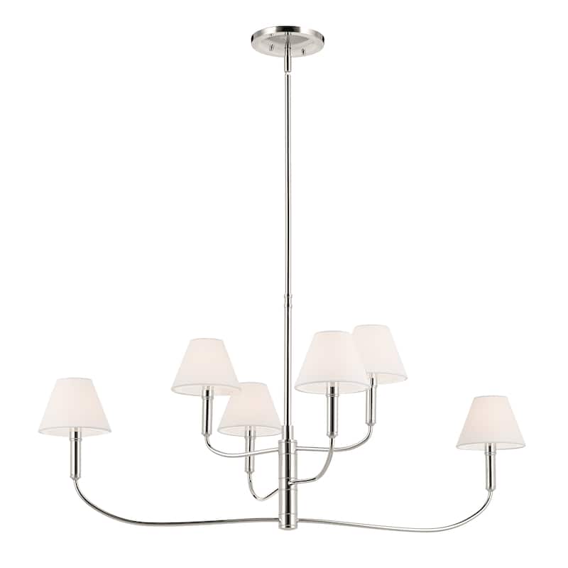 Eadie 41 Inch 6 Light Chandelier in Polished Nickel